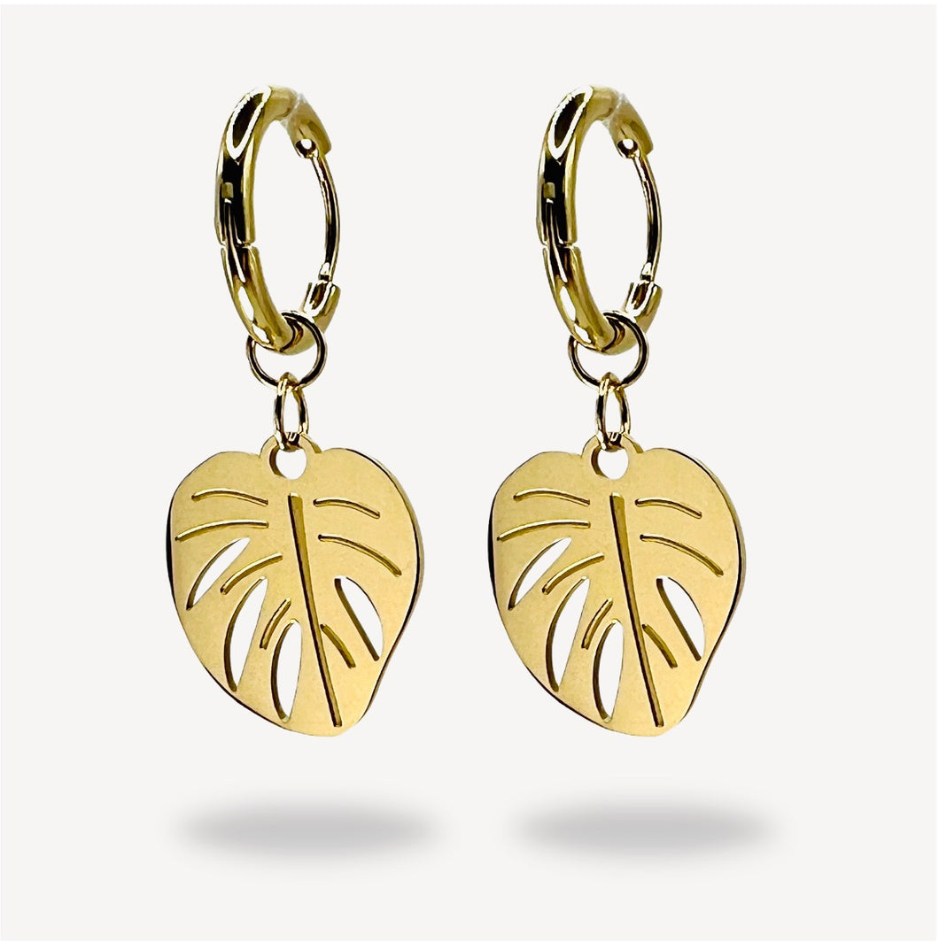 Leaf Hoops Ohrringe | Gold