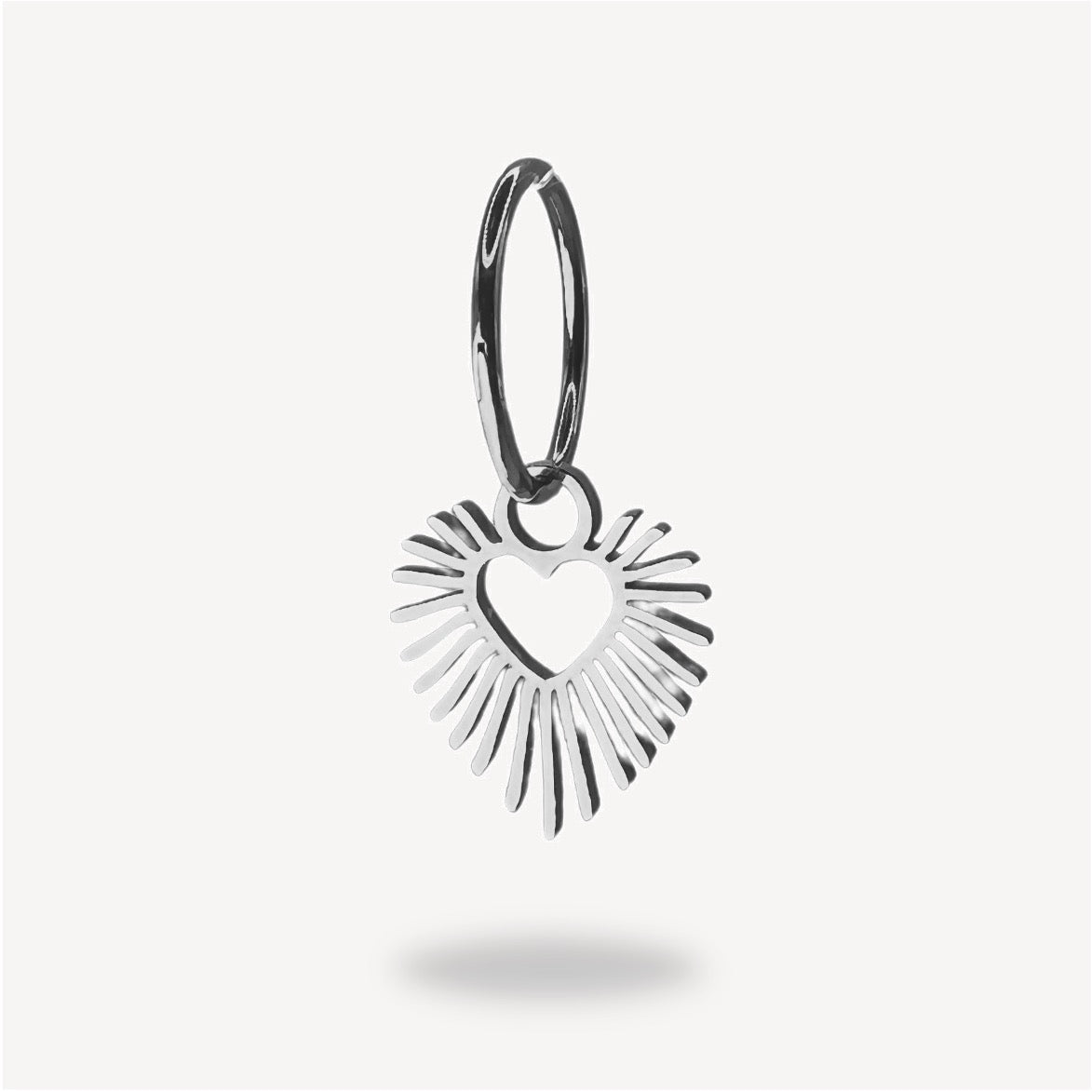 Bikini Charm - Flaming Heart | Silber