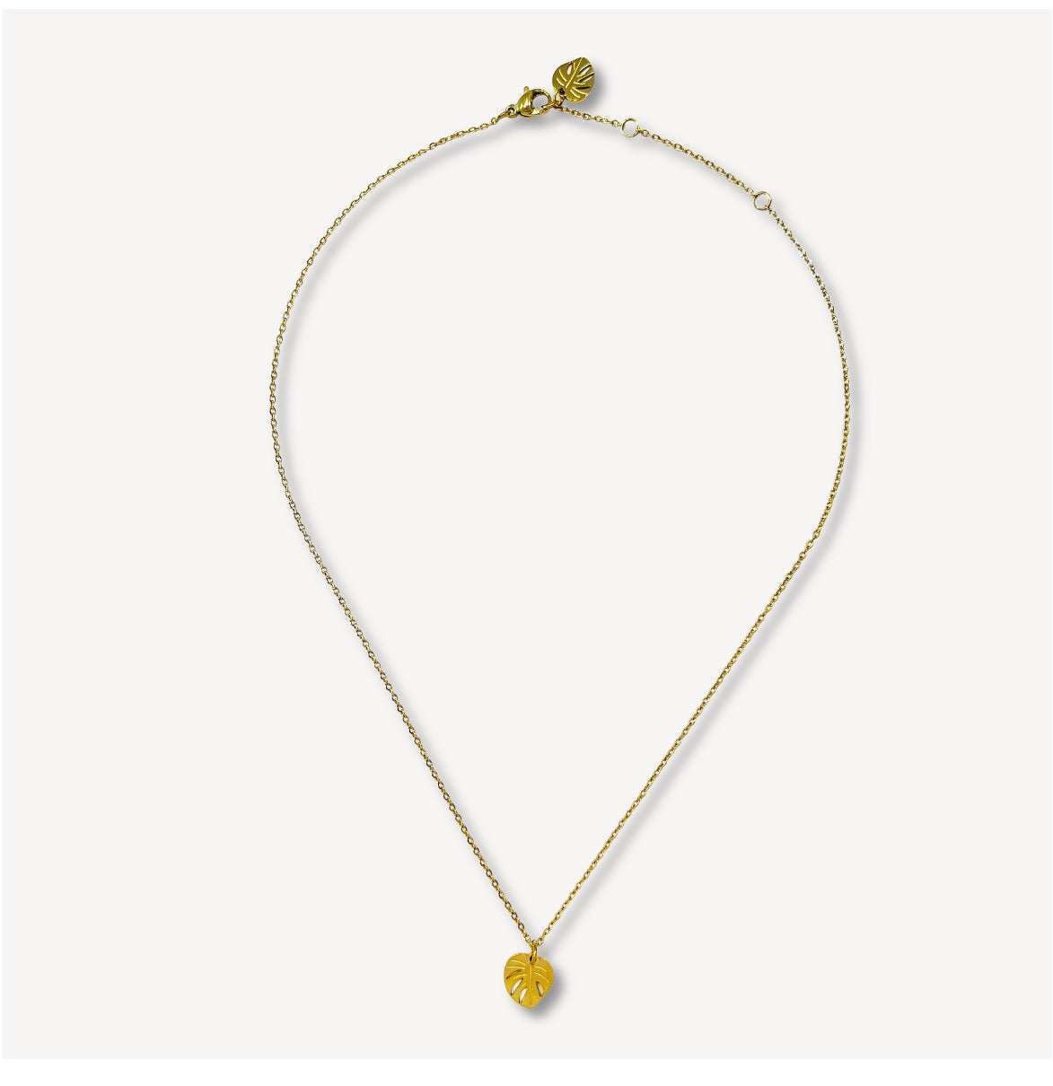 Minimal Leaf Kette | 40+5 cm | Gold